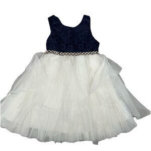 American Princess Formal Dress Size 3T Blue Lace White Elegant